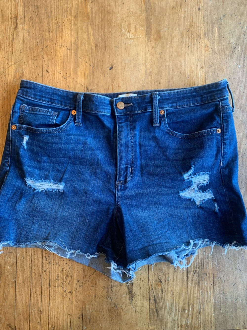 Universal Thread High Rise MIDI Distressed Jean Shorts